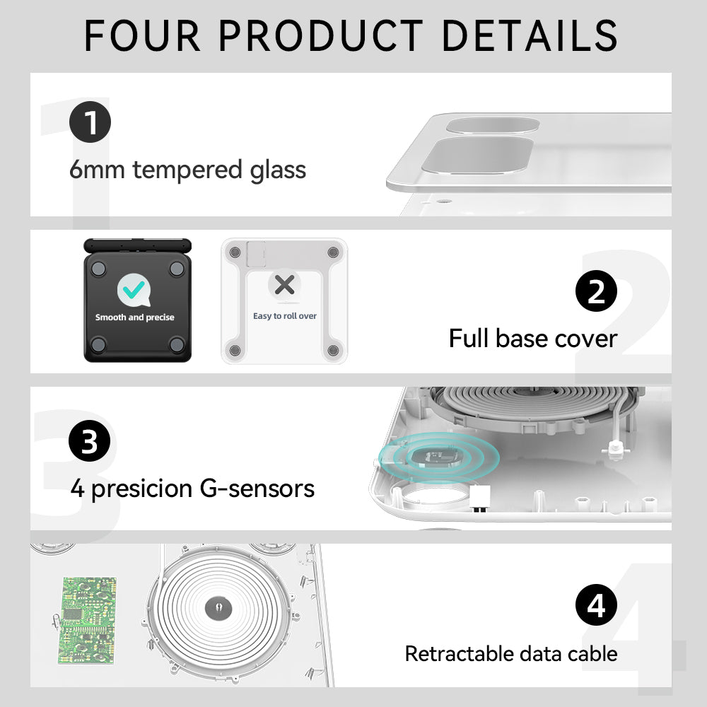 Smart 8 Electrode Scale Bioimpedance Electronic Digital Weight Balance Fat Body Water Muscle Mass BMI Composition Scale