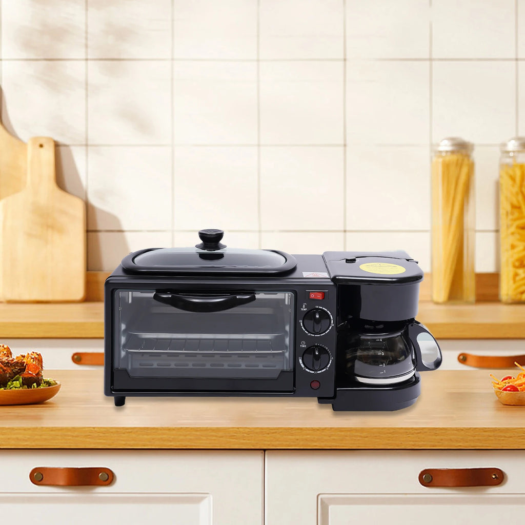 3-in-1 Breakfast Maker – 9L Oven Coffee Pot Grill Pan 220V