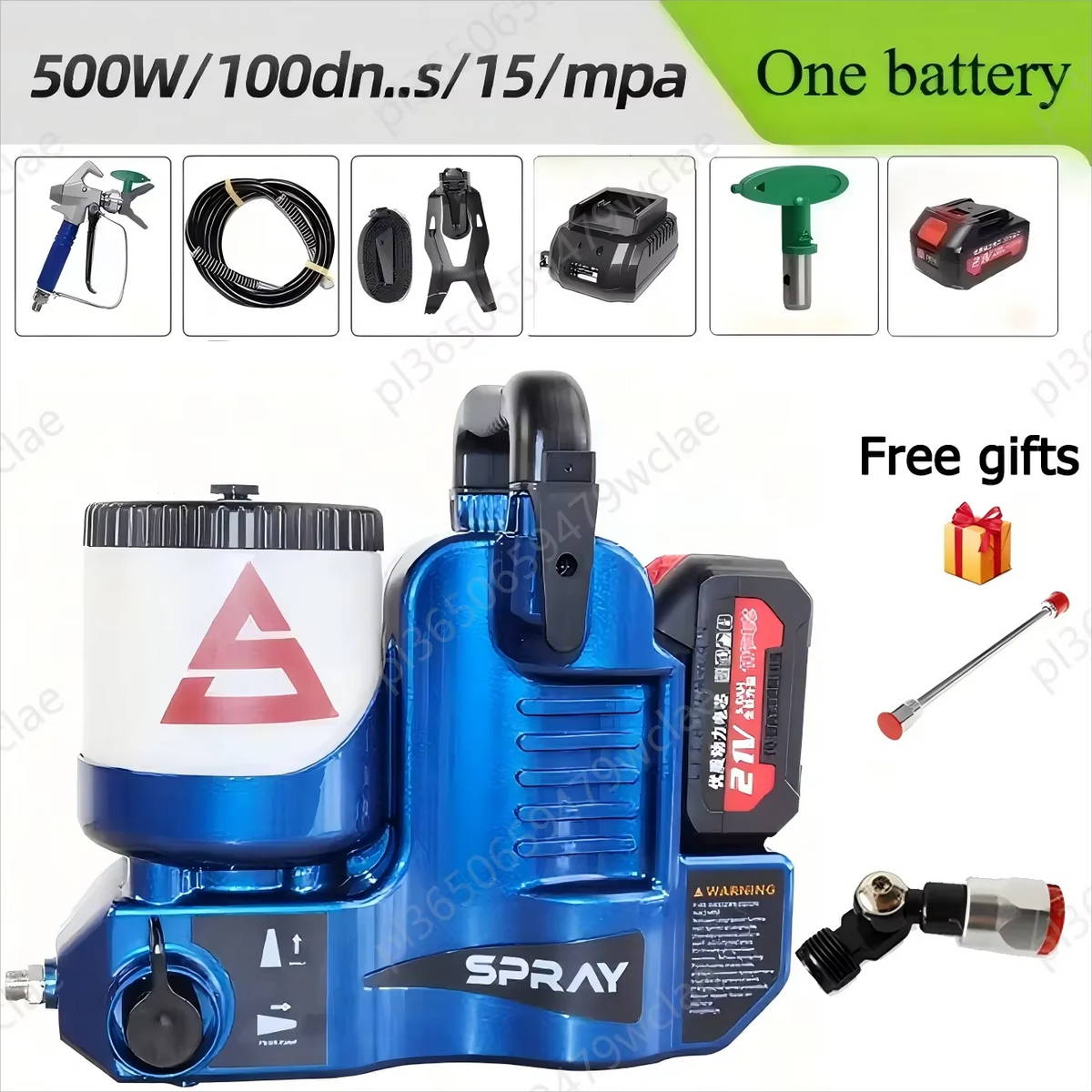 Handheld Airless Paint Sprayer - 500W, 1.2L - Renovation Work