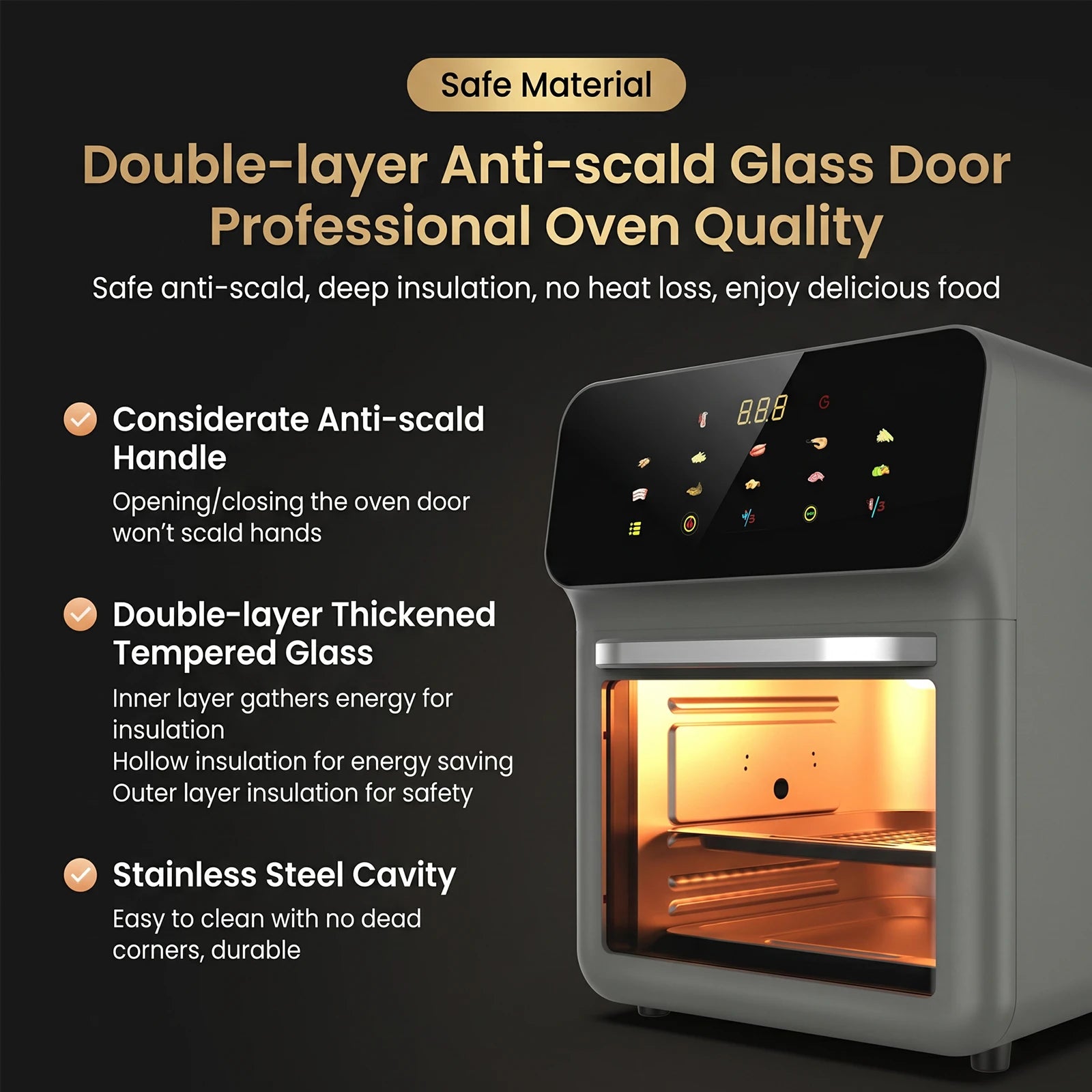 10L Air Fryer Oven 1350W – Touchscreen Low-Fat Healthy Cooking