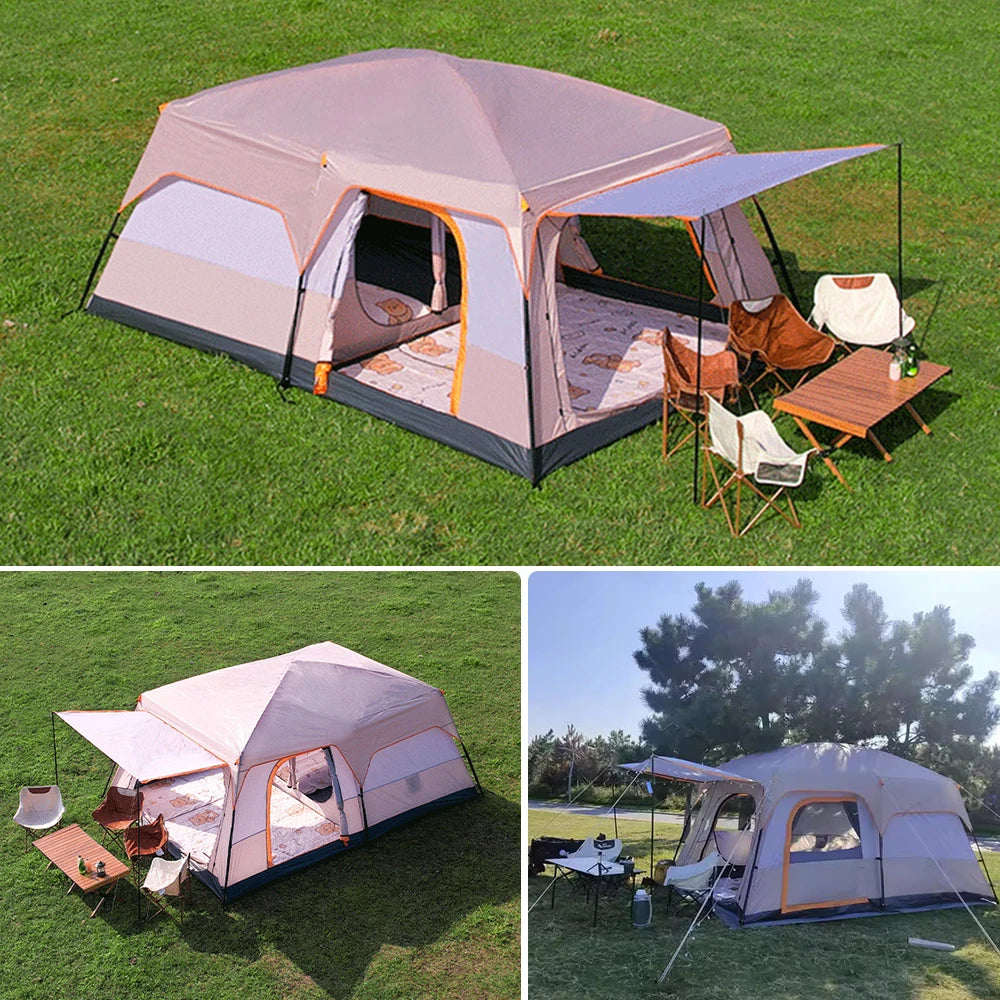 Luxury Family Camping Tent One Bedroom One Living Room Large Waterproof