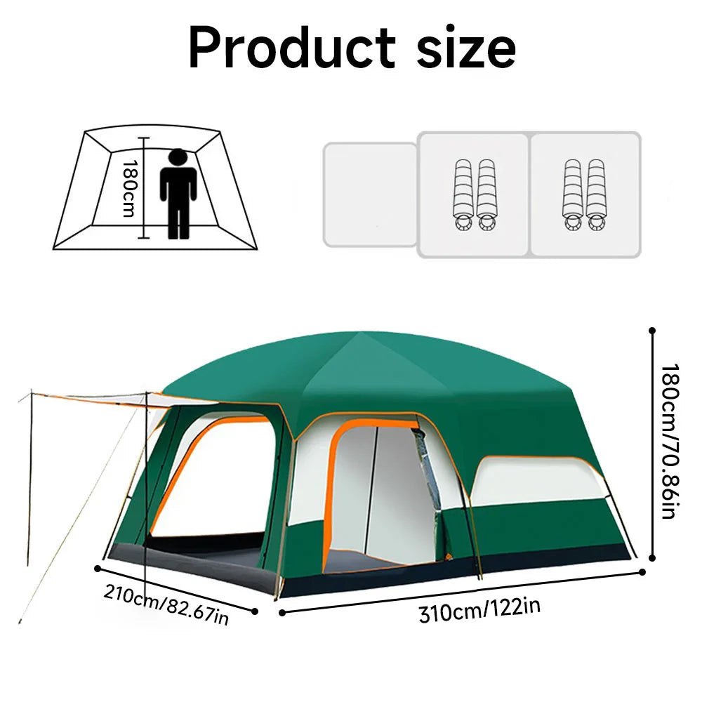 Luxury Family Camping Tent One Bedroom One Living Room Large Waterproof