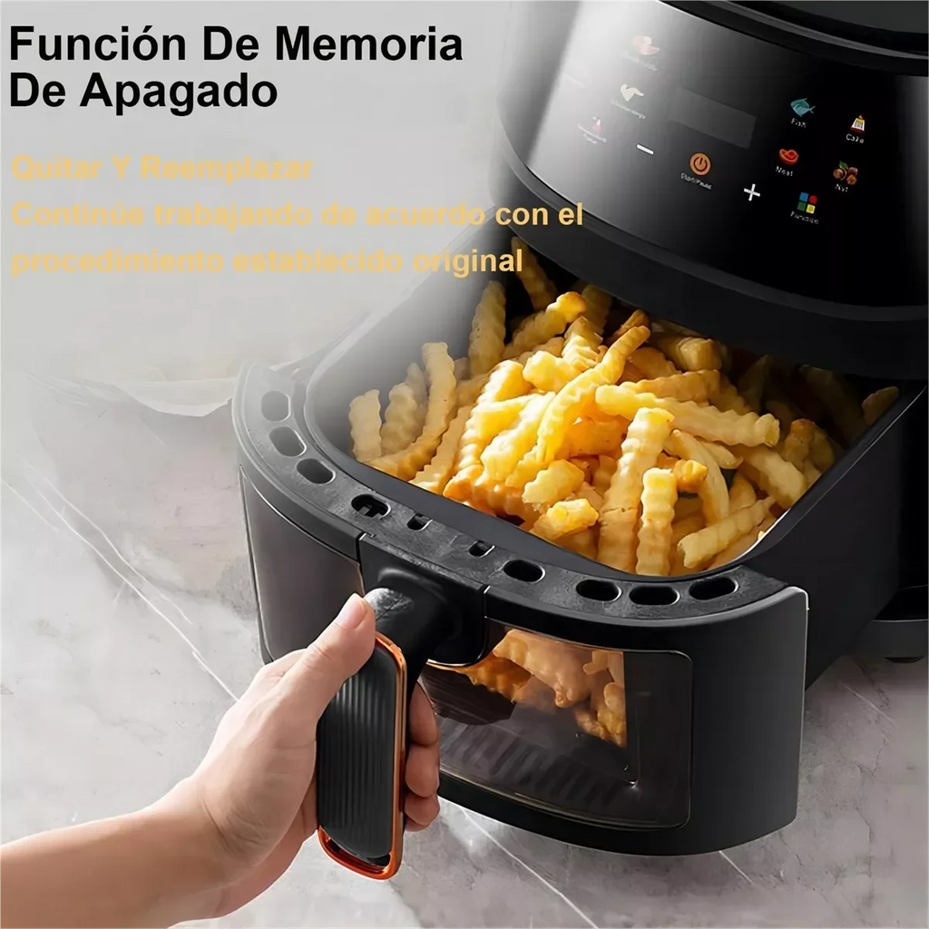 8L Air Fryer 2400W – Visible Window 8 Menus 360° Heating