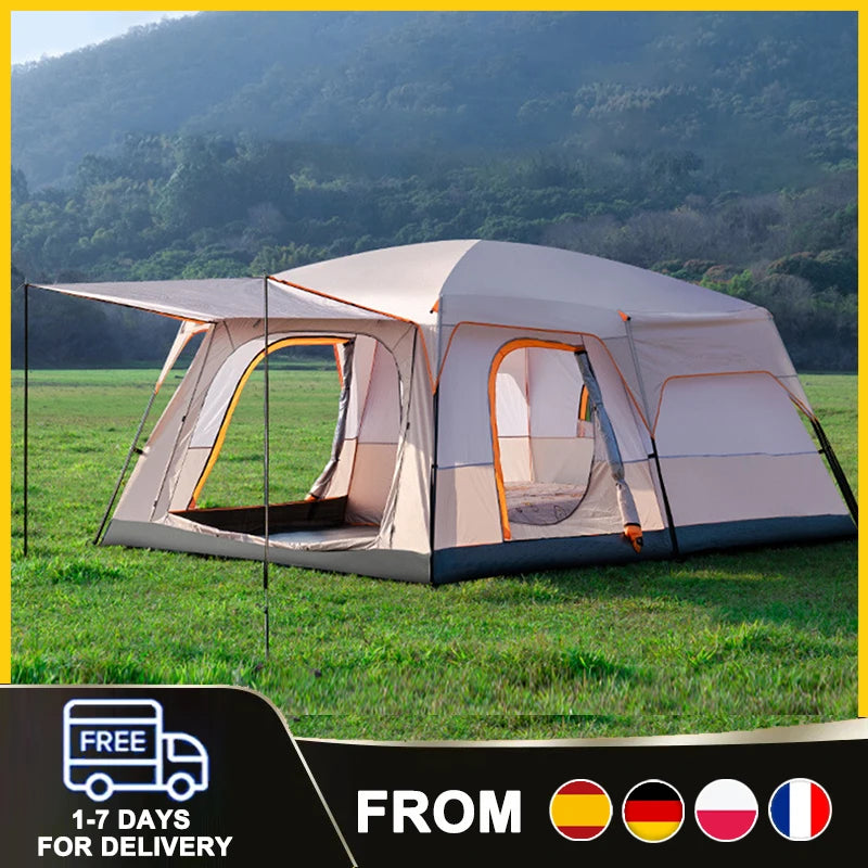 Luxury Family Camping Tent One Bedroom One Living Room Large Waterproof