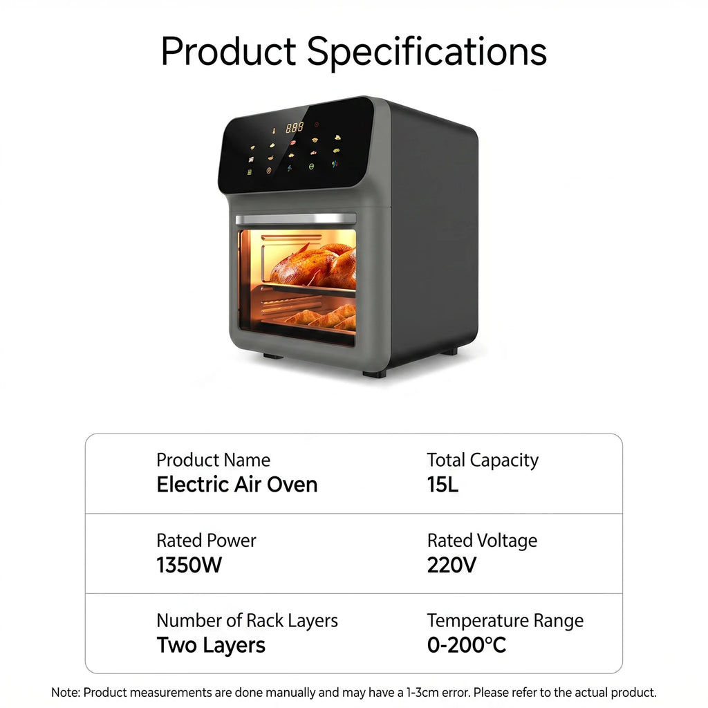 10L Air Fryer Oven 1350W – Touchscreen Low-Fat Healthy Cooking
