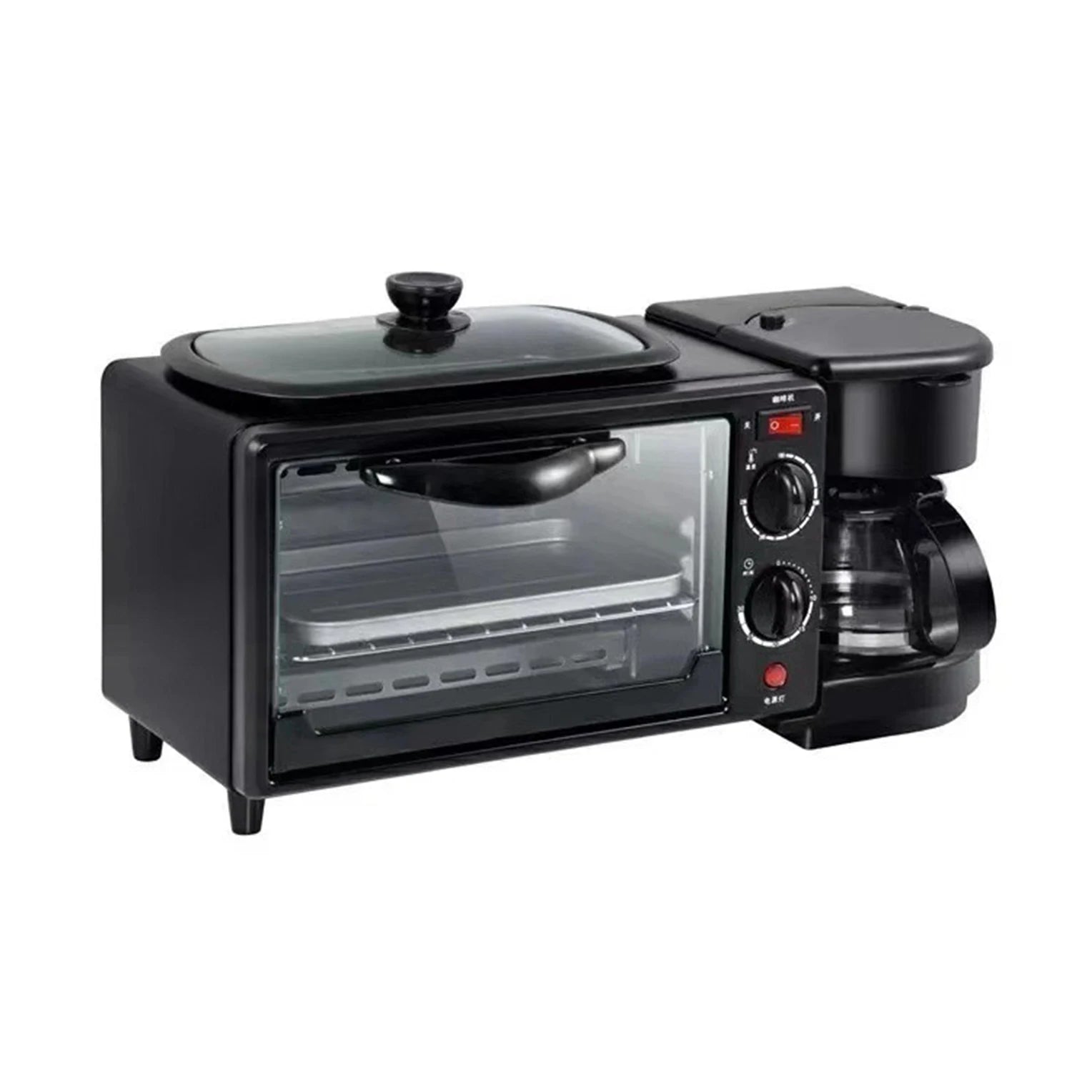 3-in-1 Breakfast Machine – 9L Oven Coffee Maker Grill Pan