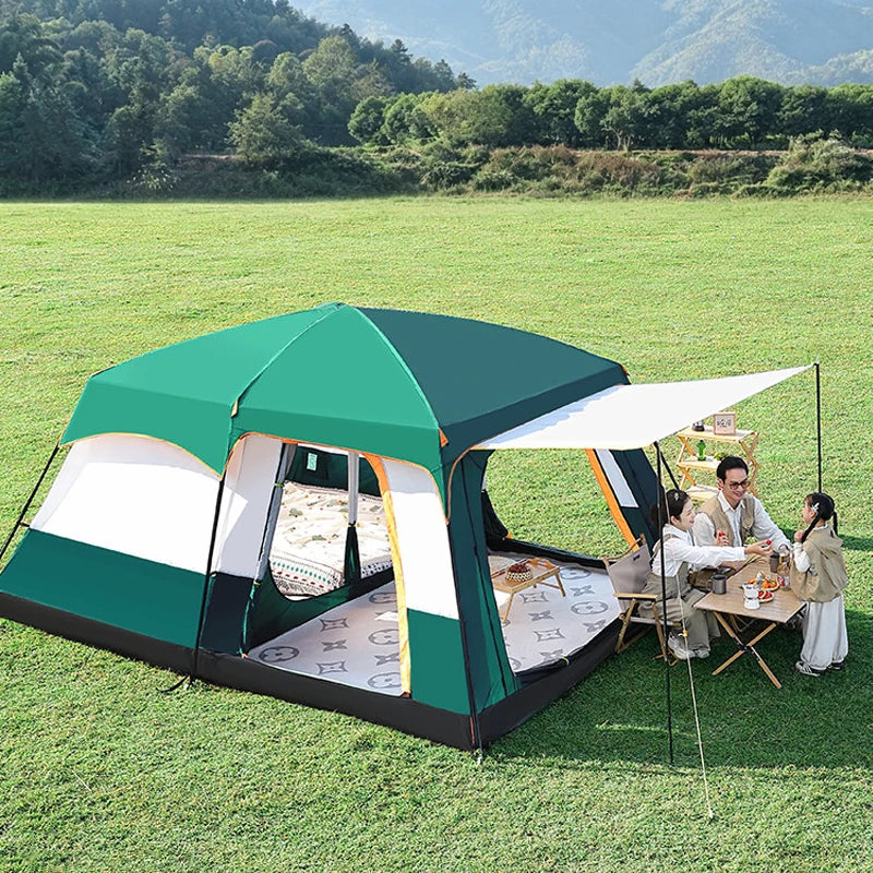 Outdoor Family Camping Tent Two Bedroom One Living Room 4-12 Person Waterproof