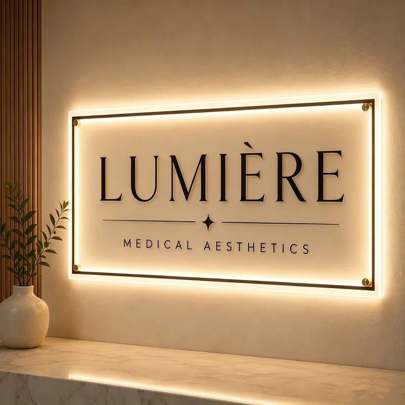 Custom Neon Logo Sign - UV Printed Acrylic - Shop Glow