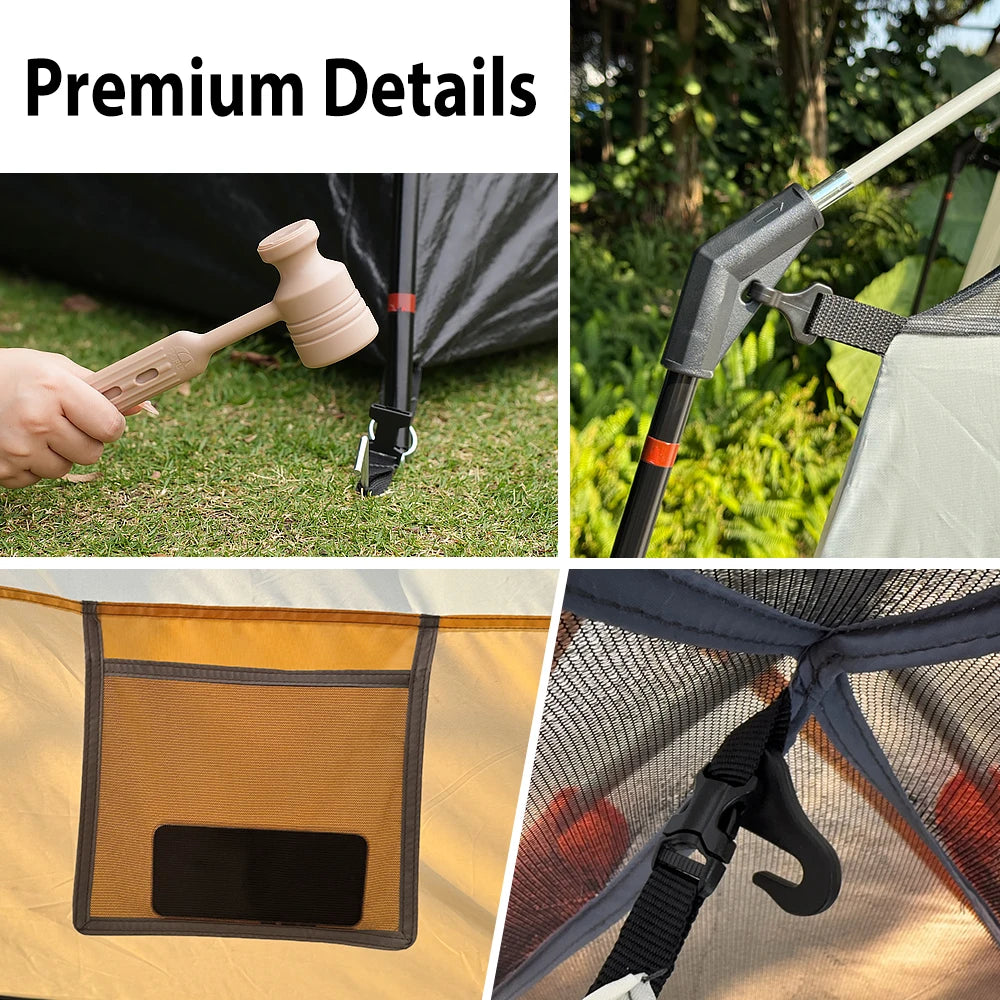Outdoor Camping Tent 4-6 Person Double Layer 2 Room Waterproof Windproof