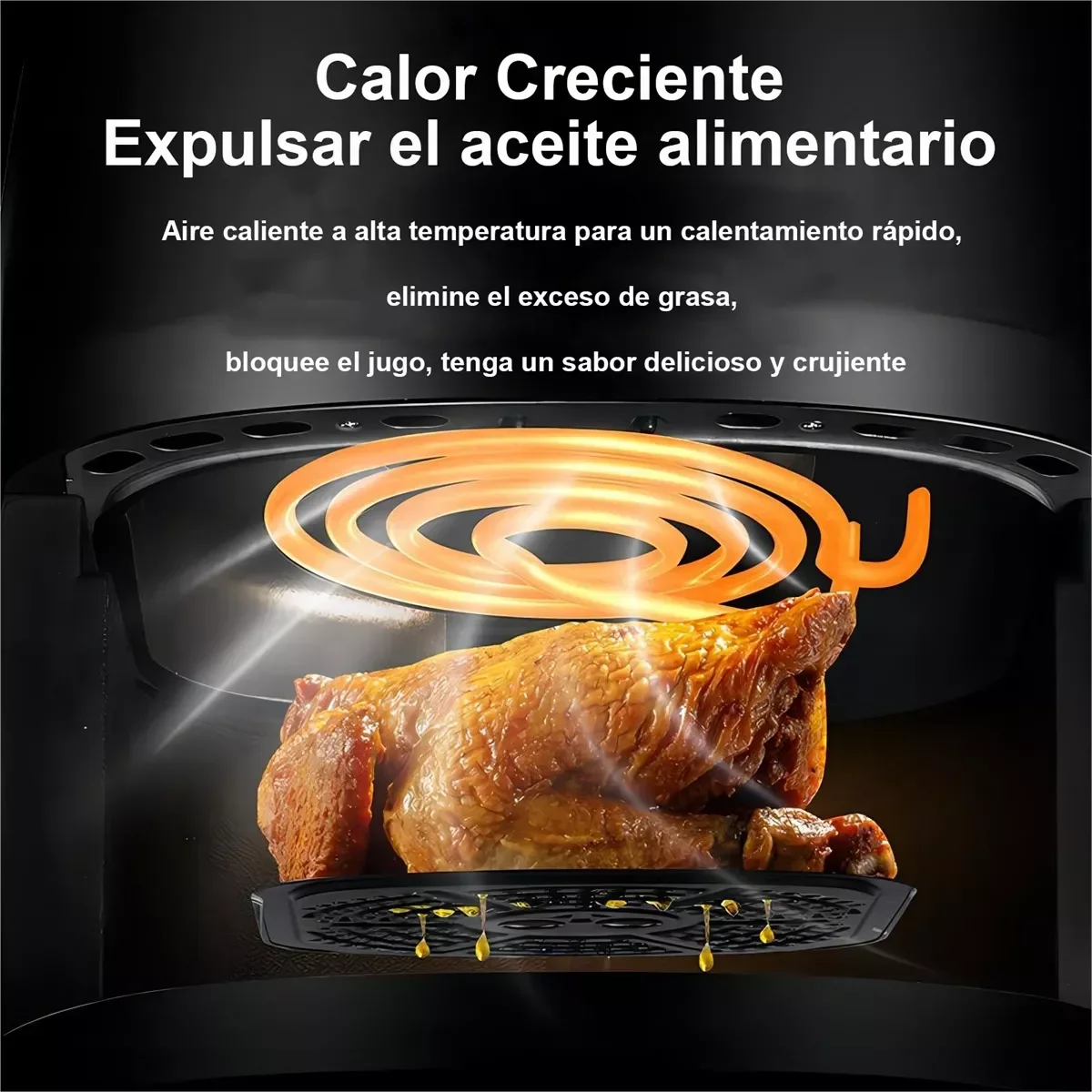 8L Air Fryer 2400W – Visible Window 8 Menus 360° Heating