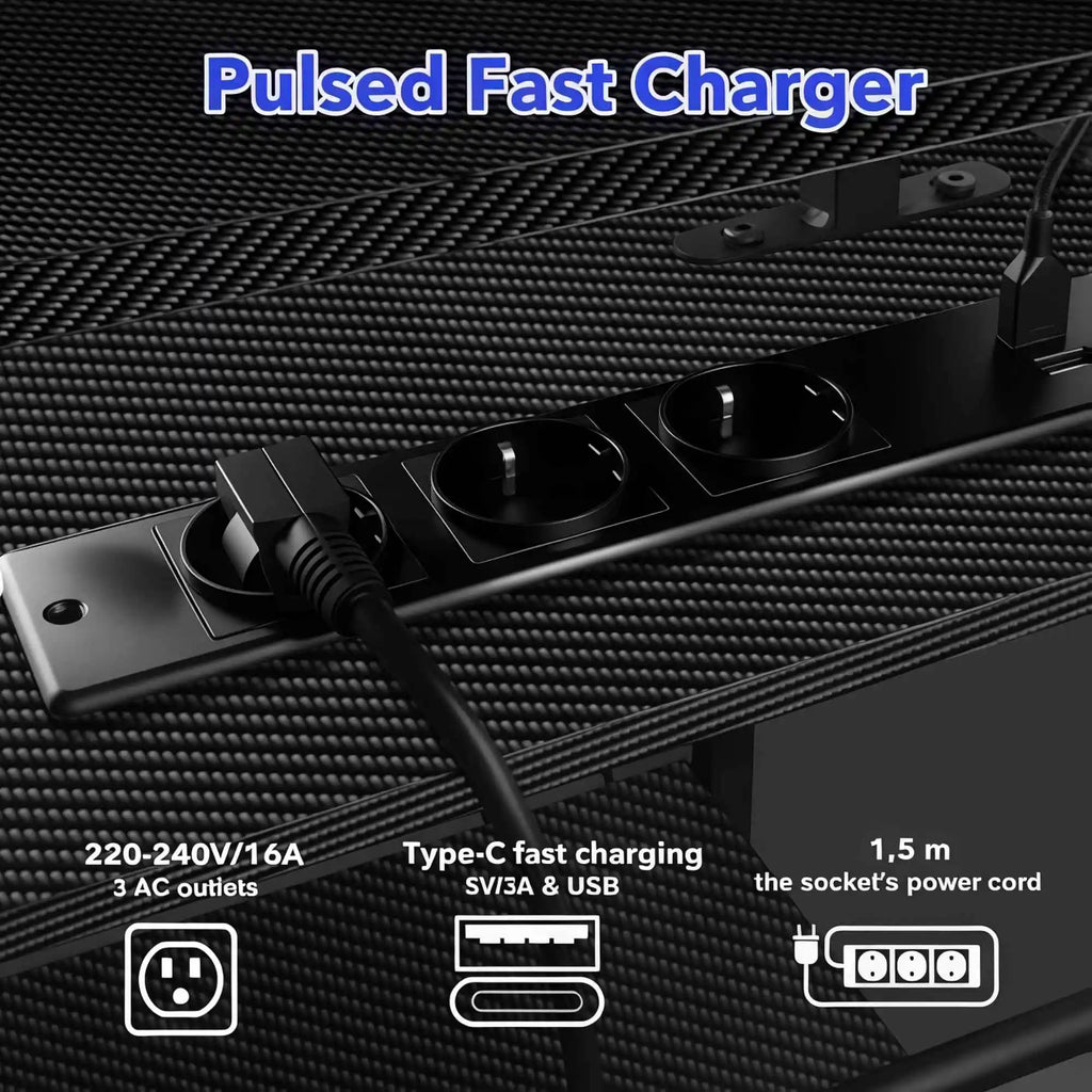 RGB COMMAND - L-Shaped Gaming Desk with LED & 3 Sockets - 60,000 Colors. Zero Excuses.