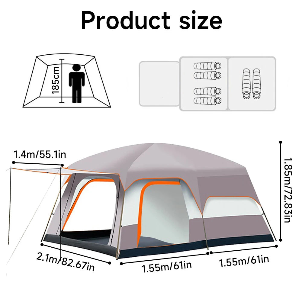 Luxury Family Camping Tent One Bedroom One Living Room Large Waterproof