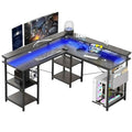 RGB COMMAND - L-Shaped Gaming Desk with LED & 3 Sockets - 60,000 Colors. Zero Excuses.