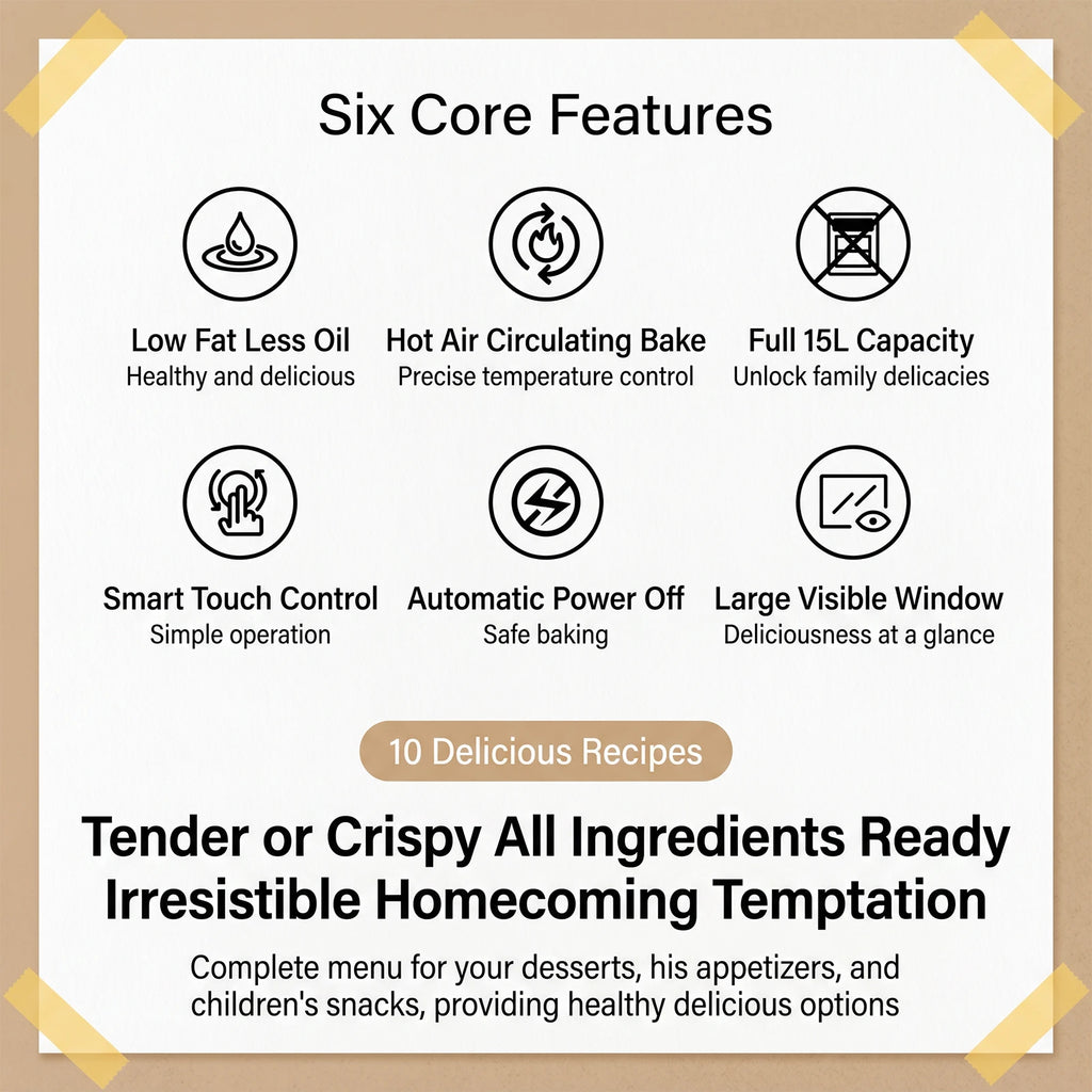 10L Air Fryer Oven 1350W – Touchscreen Low-Fat Healthy Cooking