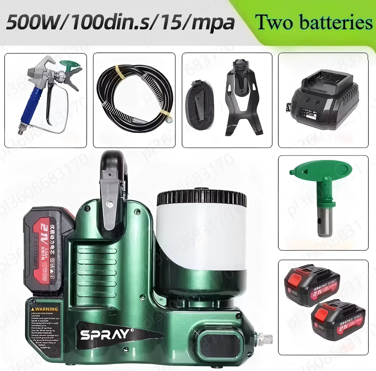 Handheld Airless Paint Sprayer - 500W, 1.2L - Renovation Work