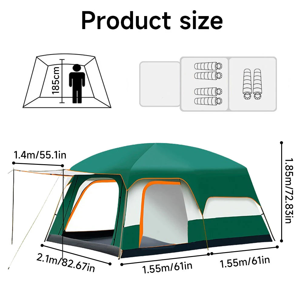 Luxury Family Camping Tent One Bedroom One Living Room Large Waterproof