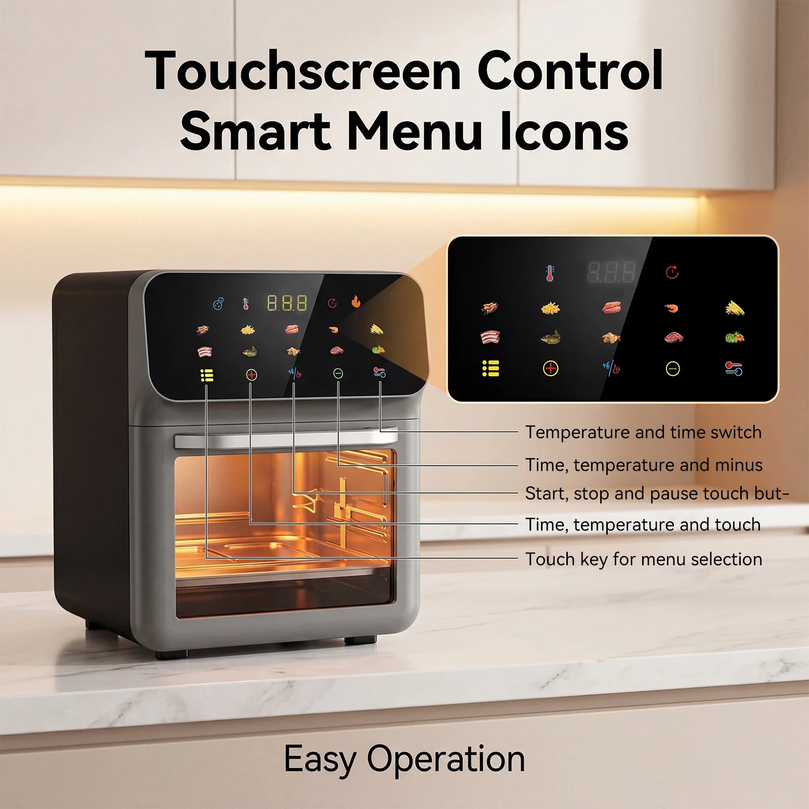 10L Air Fryer Oven 1350W – Touchscreen Low-Fat Healthy Cooking