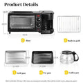 3-in-1 Breakfast Machine – 9L Oven Coffee Maker Grill Pan