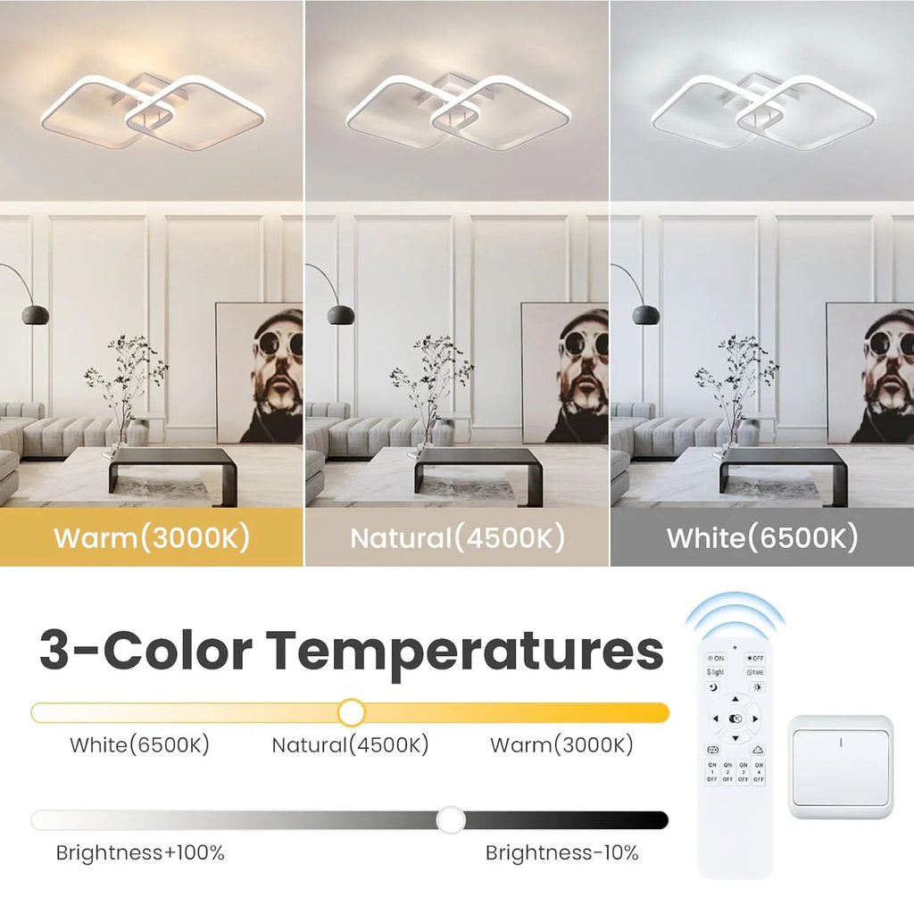 LED Square Ceiling Light – Dimmable, RC, 40W/50W