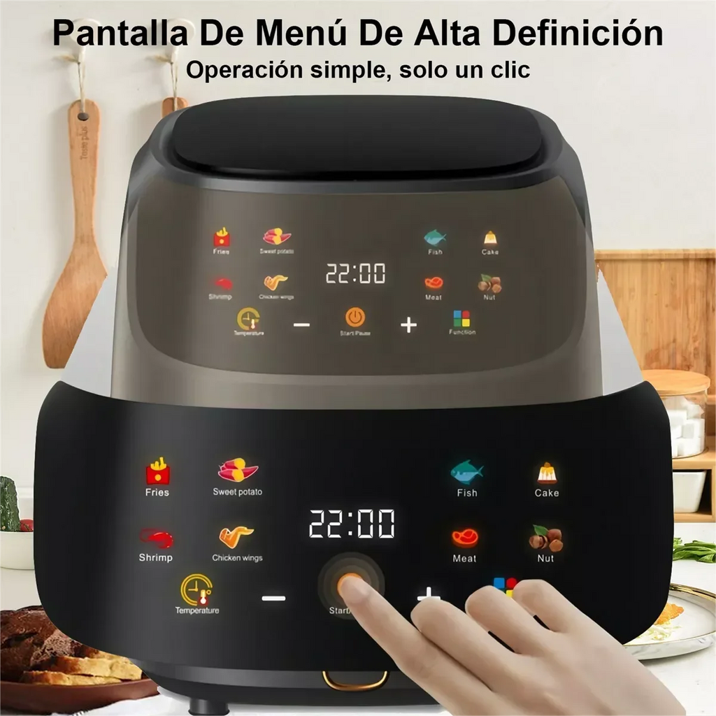 8L Air Fryer 2400W – Visible Window 8 Menus 360° Heating