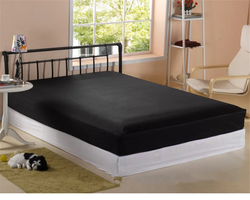 SOLID GRIP - Fitted Sheet Mattress Cover - 100% Polyester, 25cm Deep Pocket