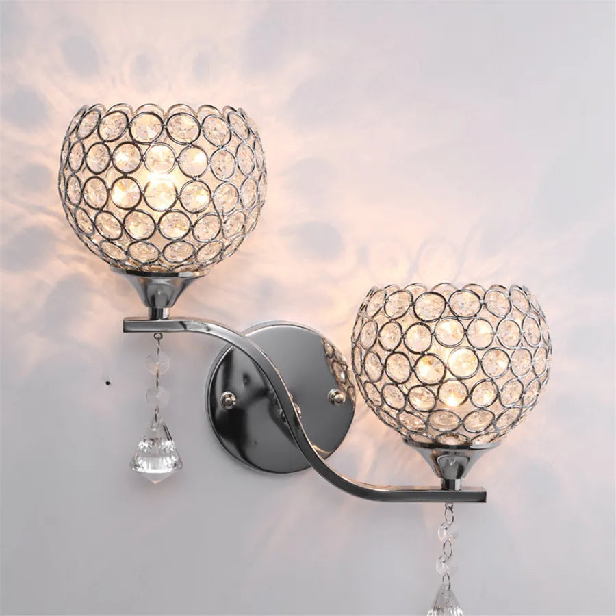 Retro K9 Crystal Wall Sconce – Gold/Silver, 8 Styles