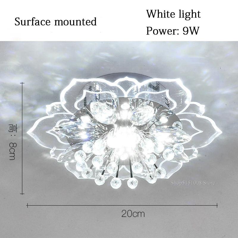 Crystal Flower Ceiling Light – 3 Styles, Flush/Surface Mount