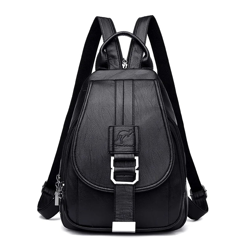 Women's Leather Backpack, Wine Red, Kangaroo, Fashion Backpack