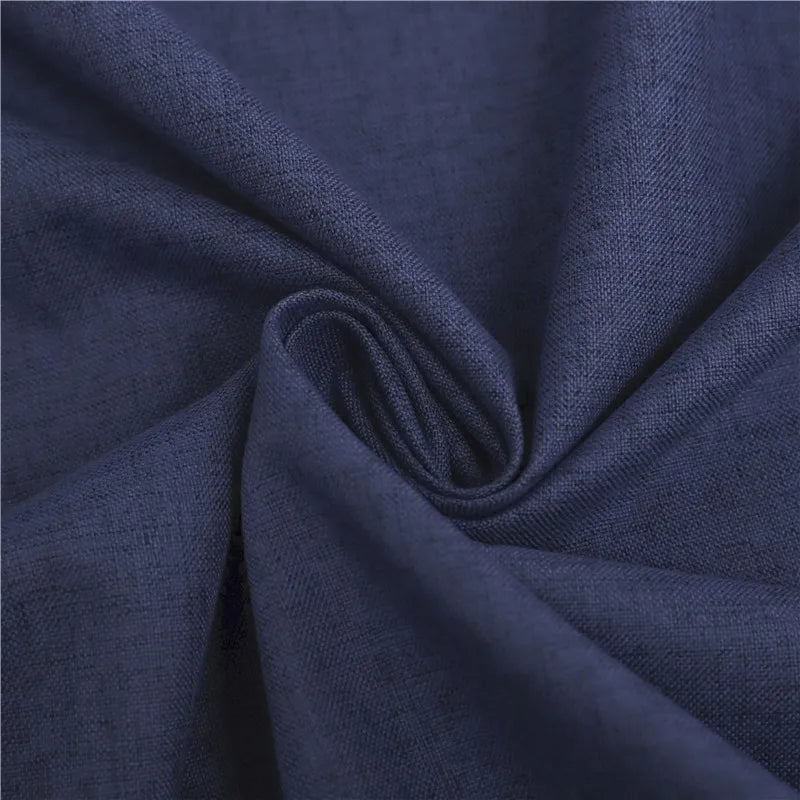 Custom Size 100% Blackout Linen Curtains for Living Room Bedroom Waterproof Thermal Insulated Fabric Modern Curtains