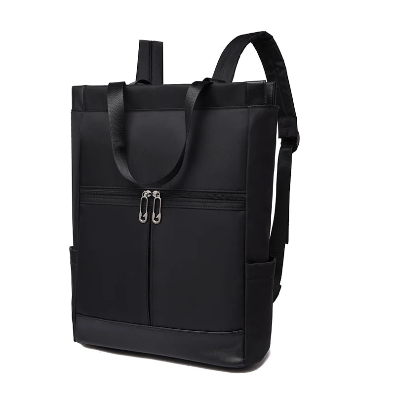 Color Block Oxford Tote Backpack
