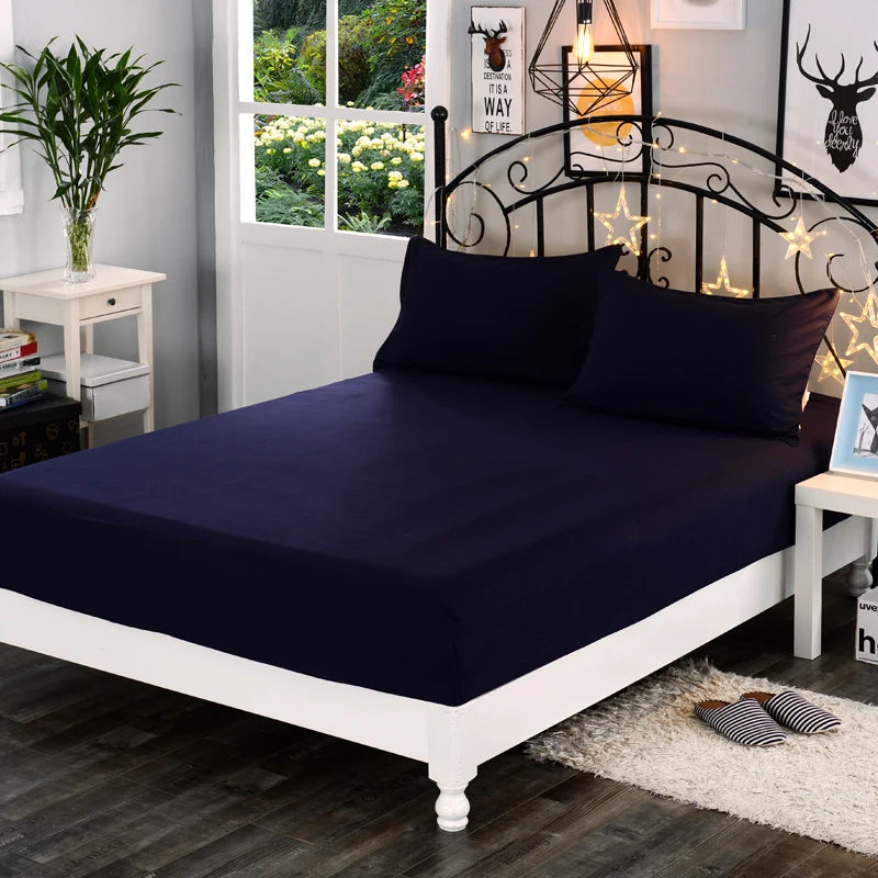 SOLID GRIP - Fitted Sheet Mattress Cover - 100% Polyester, 25cm Deep Pocket