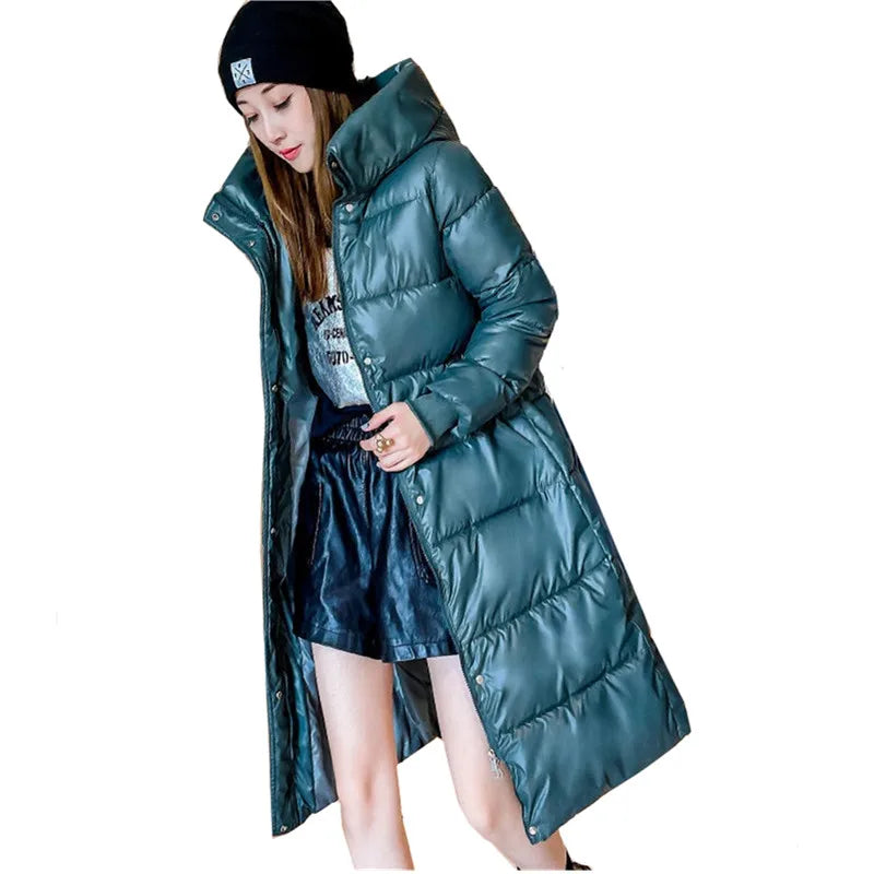 Long Hooded Windproof Parka - Plus Size