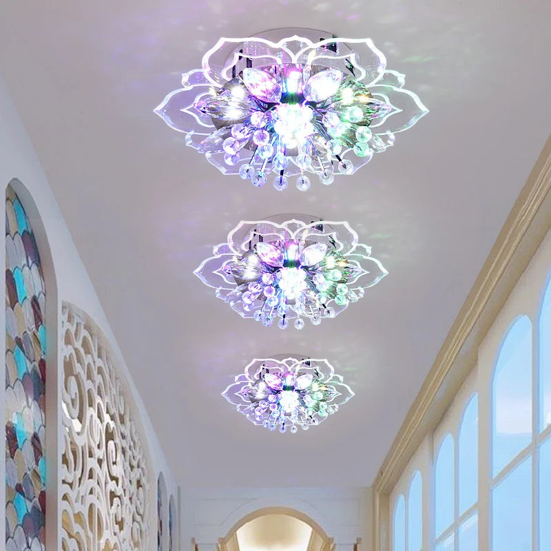 Crystal Flower Ceiling Light – 3 Styles, Flush/Surface Mount