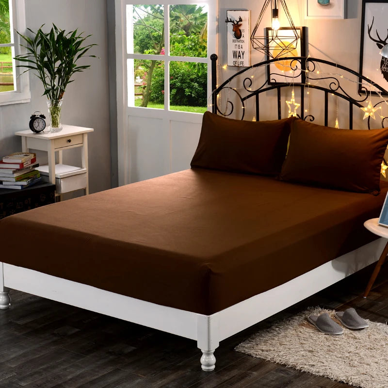 SOLID GRIP - Fitted Sheet Mattress Cover - 100% Polyester, 25cm Deep Pocket