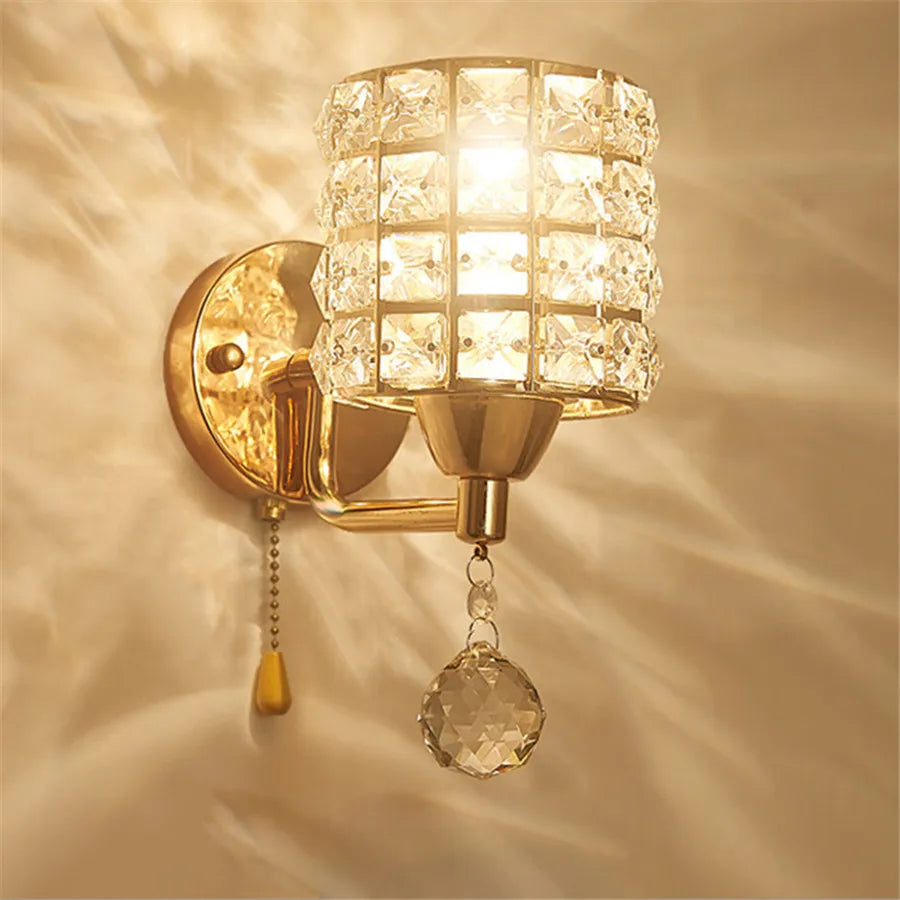 Retro K9 Crystal Wall Sconce – Gold/Silver, 8 Styles