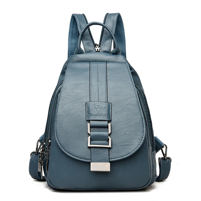 Women's Leather Backpack, Wine Red, Kangaroo, Fashion Backpack