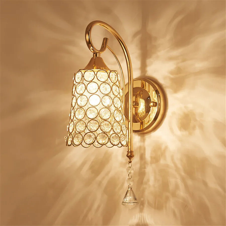 Retro K9 Crystal Wall Sconce – Gold/Silver, 8 Styles