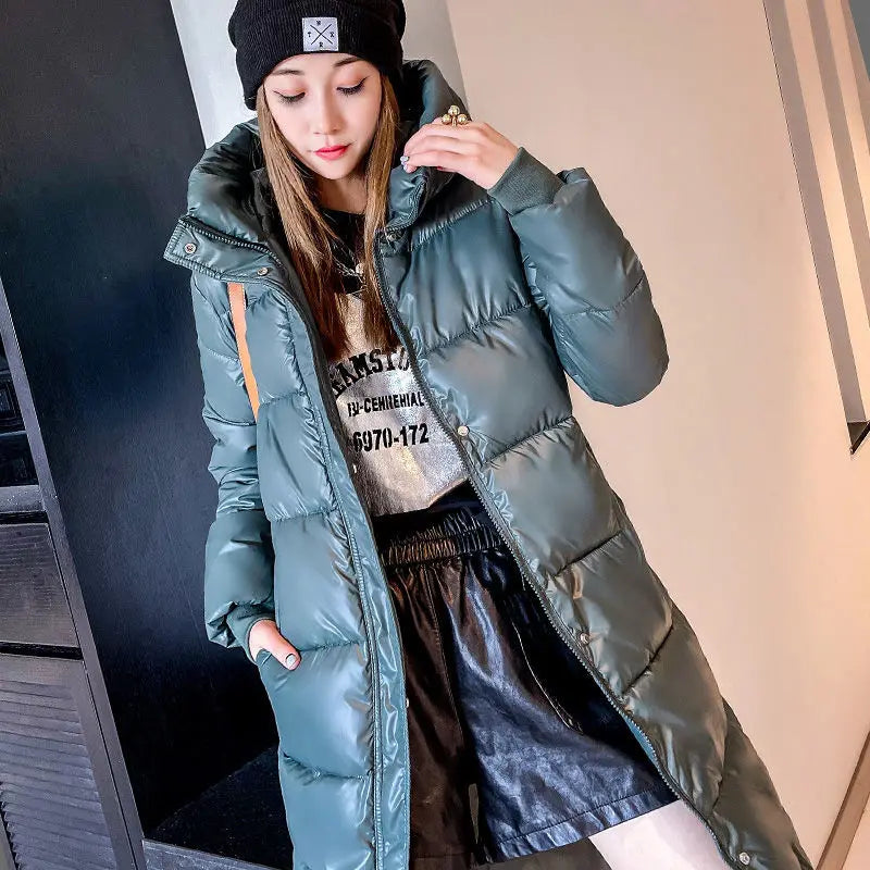 Long Hooded Windproof Parka - Plus Size