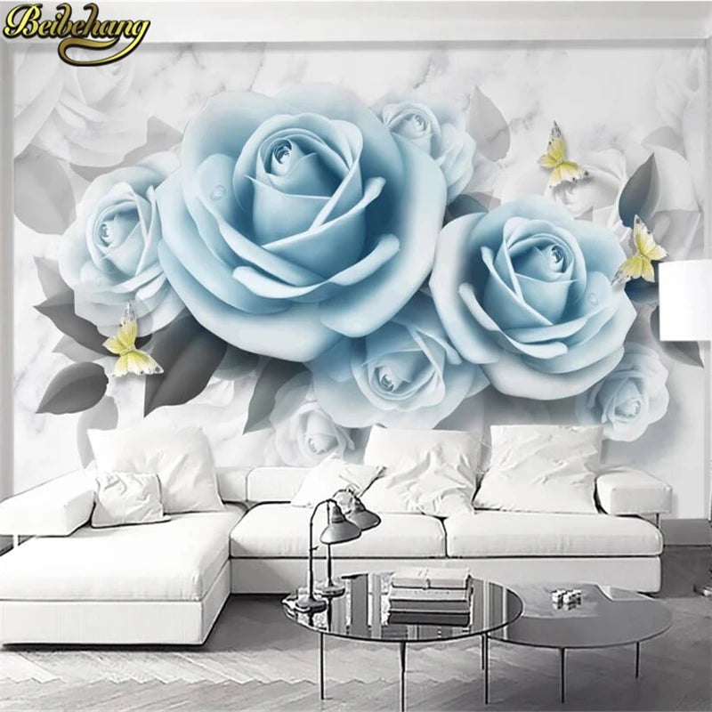 Custom 3D Floral Plant Wall Mural – 10 Designs, 7 Materials