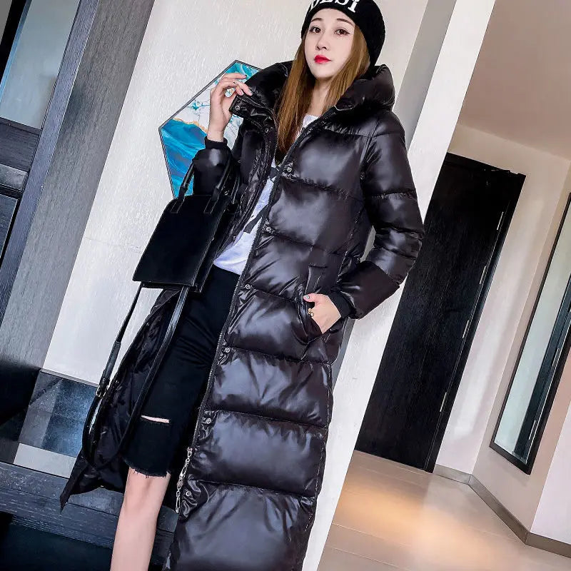 Long Hooded Windproof Parka - Plus Size