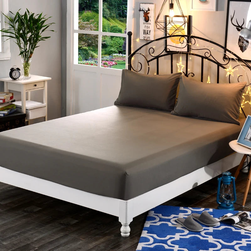 SOLID GRIP - Fitted Sheet Mattress Cover - 100% Polyester, 25cm Deep Pocket