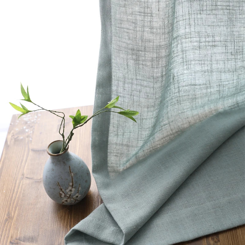 COTTON LINEN VOILE CURTAINS - 100gsm, 4 Headings - Airy Rooms