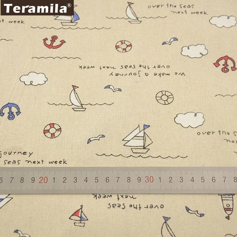 PRINTED CANVAS LINEN FABRIC - Cotton Linen Blend by the Yard - Bold Patterns for DIY