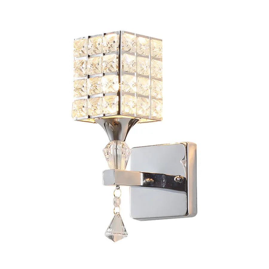 Retro K9 Crystal Wall Sconce – Gold/Silver, 8 Styles