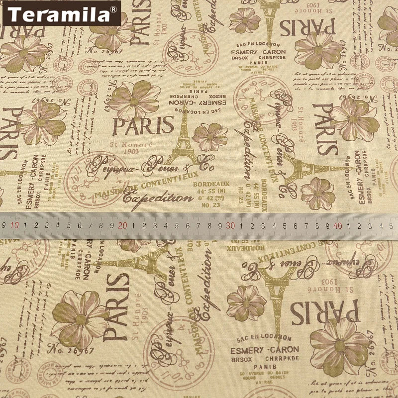 PRINTED CANVAS LINEN FABRIC - Cotton Linen Blend by the Yard - Bold Patterns for DIY