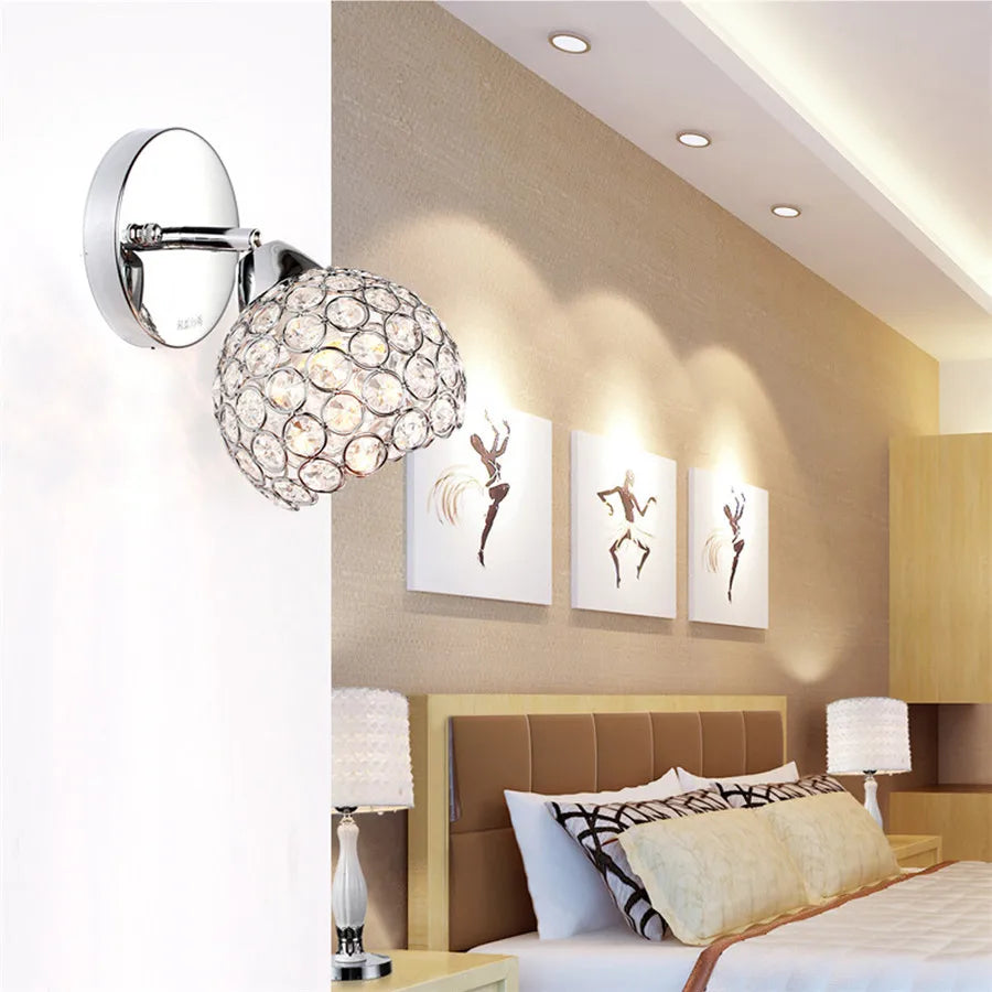 Retro K9 Crystal Wall Sconce – Gold/Silver, 8 Styles