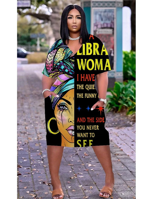 African Art Print Midi Dress