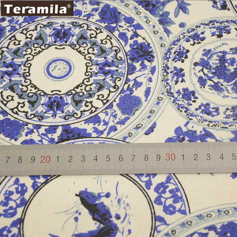 PRINTED CANVAS LINEN FABRIC - Cotton Linen Blend by the Yard - Bold Patterns for DIY
