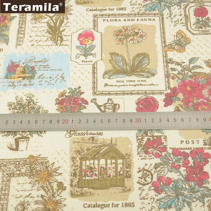PRINTED CANVAS LINEN FABRIC - Cotton Linen Blend by the Yard - Bold Patterns for DIY