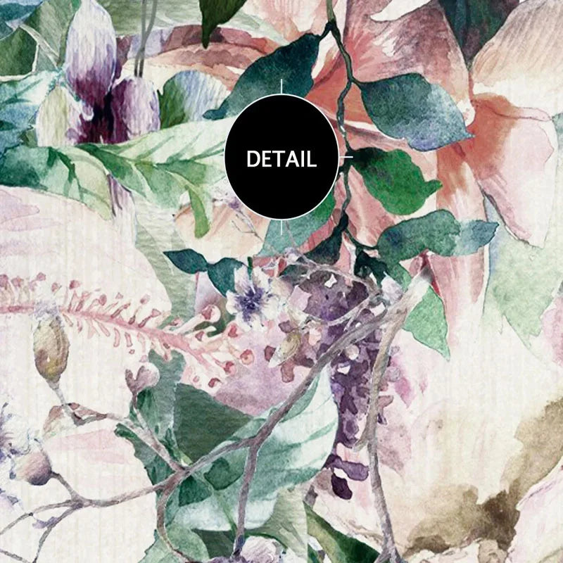 WATERCOLOR VINE MURAL - Custom 3D Wallpaper - Romantic Wall Decor